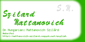 szilard mattanovich business card