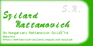 szilard mattanovich business card